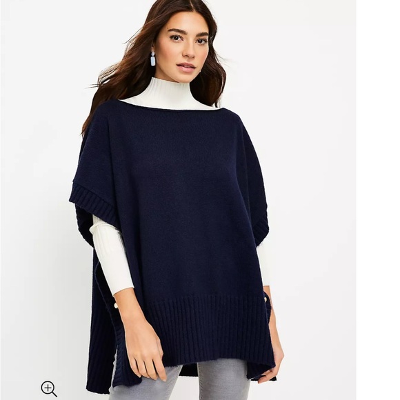 LOFT Sweaters - Navy blue Loft poncho